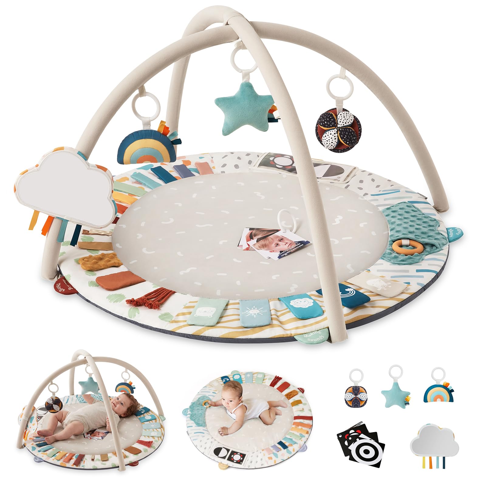 Blissful Diary Baby Play Gym, 5 Development Zones Activity Tummy Time Mat | 5 Se
