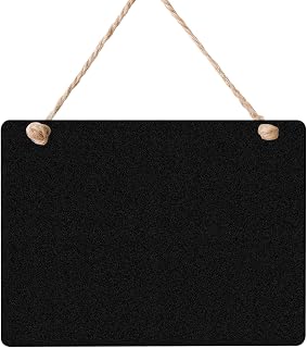 1 tableau noir double face en bois, 22,9 x 17,9 cm avec ficelle de suspension, tableau à message effaçable polyvalent pour la maison, les fêtes, la décoration de mariage et plus encore (rectangle)