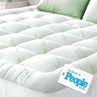 Mattress Topper Cloud-Like Comfort - Ultra-Soft, Breathable, and Cooling Pad Viscose made from bamboo Protection - 135x190cm, Deep Fit