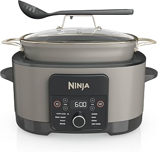 Ninja Foodi PossibleCooker, 8-in-1 8L Slow Cooker, Stone Gold MC1001UKSTGD | Includes Removable Non-Stick Pot, Steaming Rack, Integrated Spoon & Glass Lid. Slow Cook, Steam & more. Make up to 8 Portions