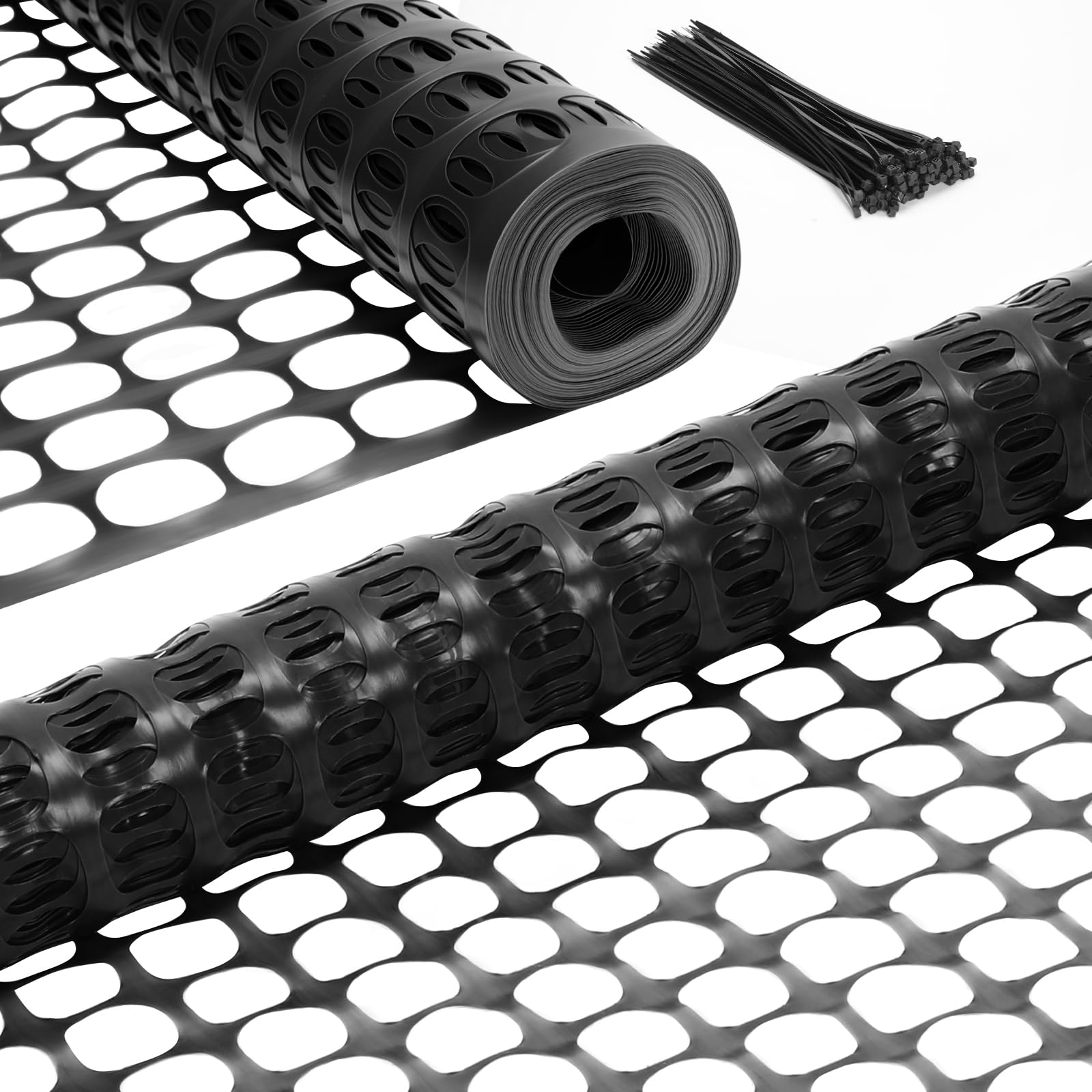 Ohuhu 4'×100' Garden Fence Animal Barrier, Lightweight Plastic Fence Roll | HDPE