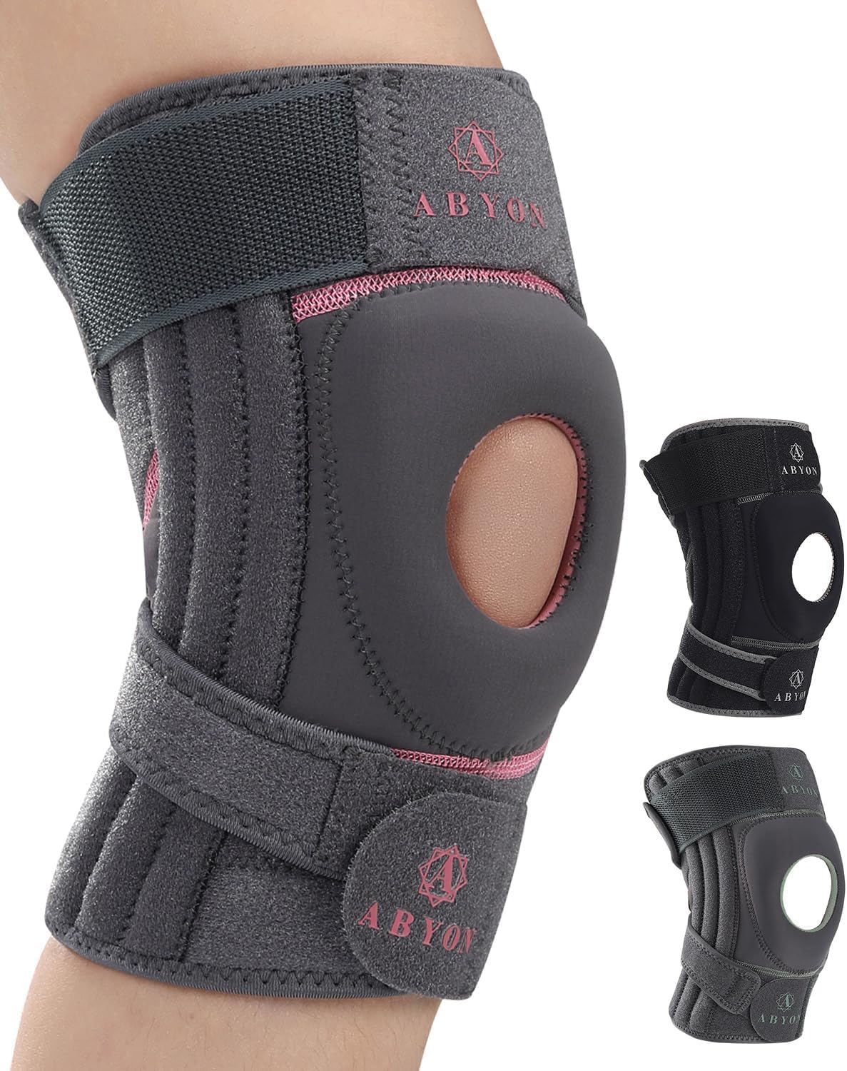 ABYON ELITE Knee Support for Men & Women with 4-way Adjustable Non-Slip Strap Sy