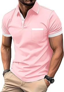 zitysport Men's Polo Shirt Short Sleeve Breathable Golf Shirt Summer Sports Basic Slim Fit T-Shirt with Chest Pocket Polo Shirt