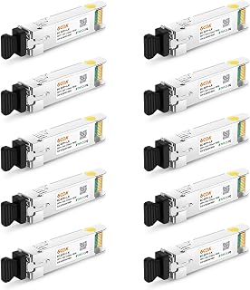 10Pack 10GBase-LR SFP+ Transceiver, 10G Dual LC Single Mode Module | Compatible for Cisco SFP-10G-LR, Meraki, Ubiquiti , Mikrotik, D-Link, Supermicro, Netgear and More (DDM, 1310nm, 10km)