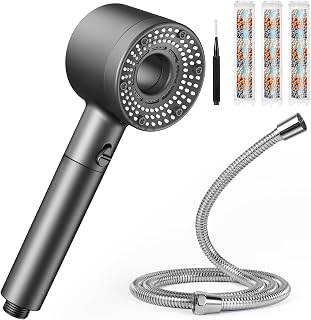Blendura Shower Head with Filter and Hose 1.5 m | High Pressure Shower Head with 3 Filters, 5 Jet Shower Head for Daily Bathroom