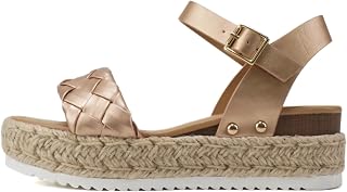 Soda Clip ~ Women's Open Toe Ankle Strap Platform Espadrille Sandal