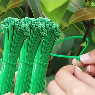 1 Pack Reusable Garden Cable Ties Plant Vine Tree Shrub Fastening Nylon Adjustable Zip Ties (100 Pack, 10 x 0.2cm)