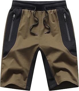 Tansozer Mens Gym Shorts Summer Running Shorts with Zip Pockets