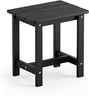 LUE BONA Small Outdoor Side Table, HDPS Adirondack Table for Patio, Black | Small End Table for Porch, Deck, Pool,Indoor or Outdoor, Fits Your Rocking,Chaise Chairs, Weather Resistant, Easy Maintenance