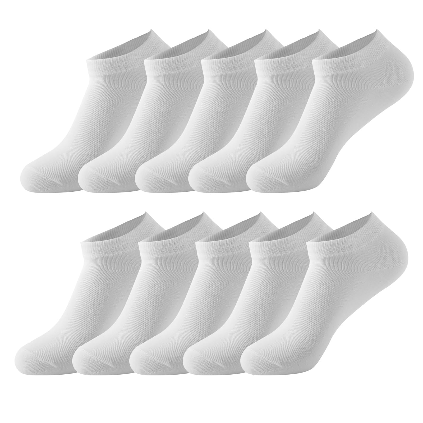 Paquete de 10 pares de calcetines tobilleros transpirables y suaves de corte baj