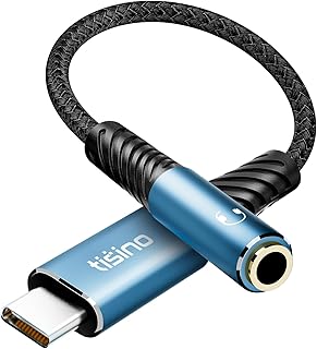 Tisino USB C to Headphone Jack 3.5mm TRRS Aux Cable, 384kHz/32bit, 20cm