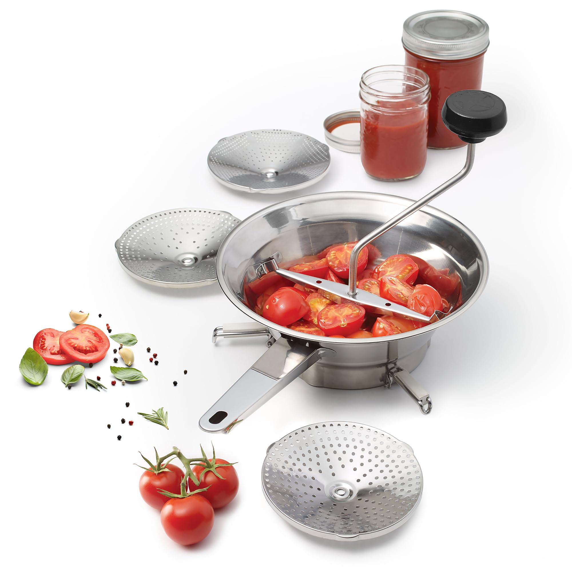 Starfrit Fruit & Vegetable Food Mill, 3 Discs, Stainless Steel | Fine to coarse 