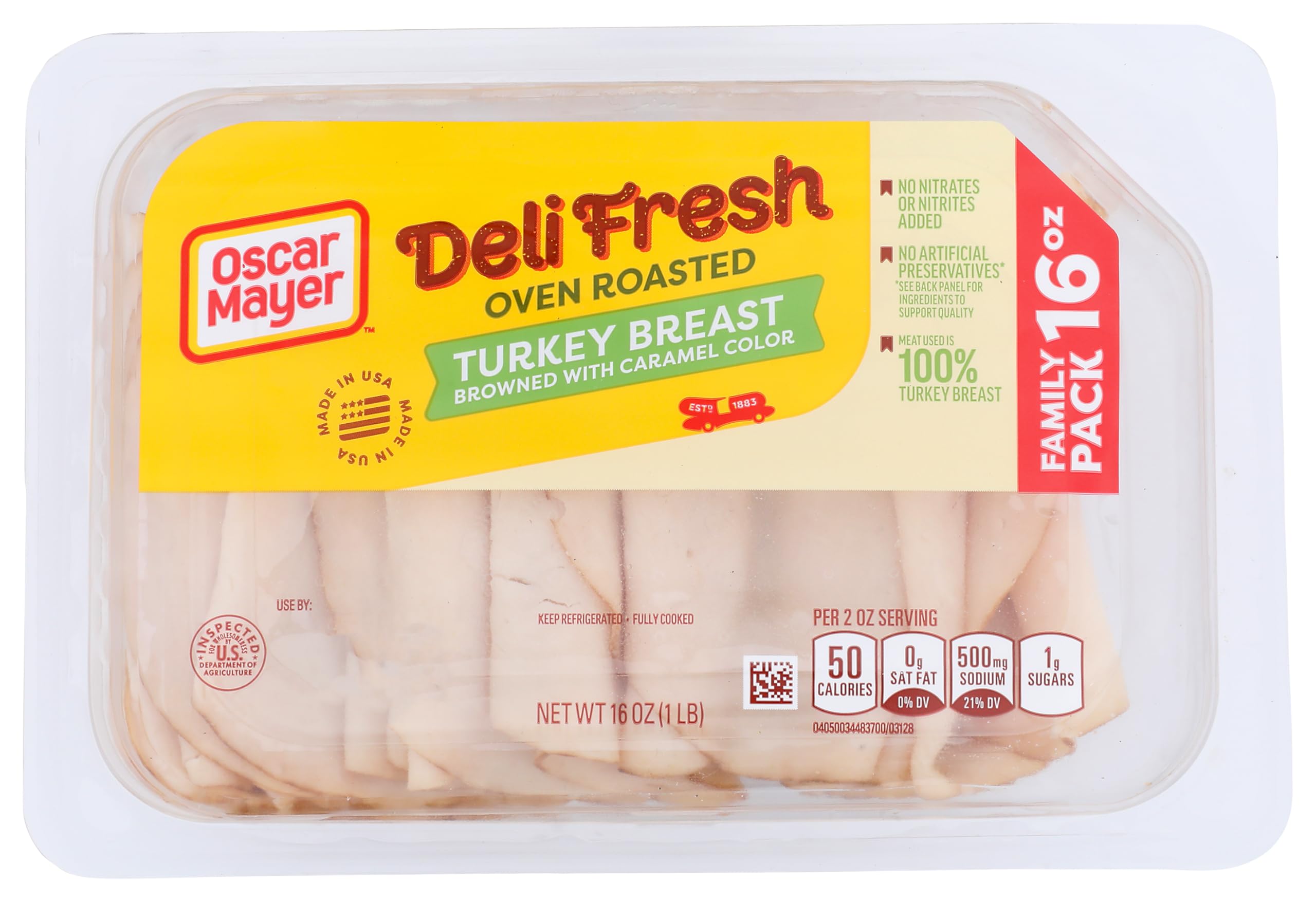 Oscar Mayer Deli Fresh, Oven Roasted Turkey Breast, 16 oz Family Pack | 9g Prote
