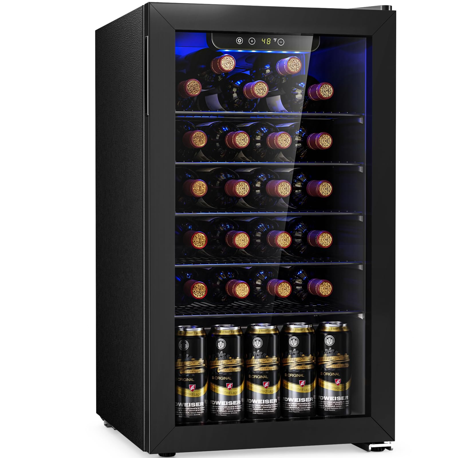 Antarctic Star Wine Cooler Cabinet Beverage Refrigerator 3.2cu.ft Black | 20 Bot
