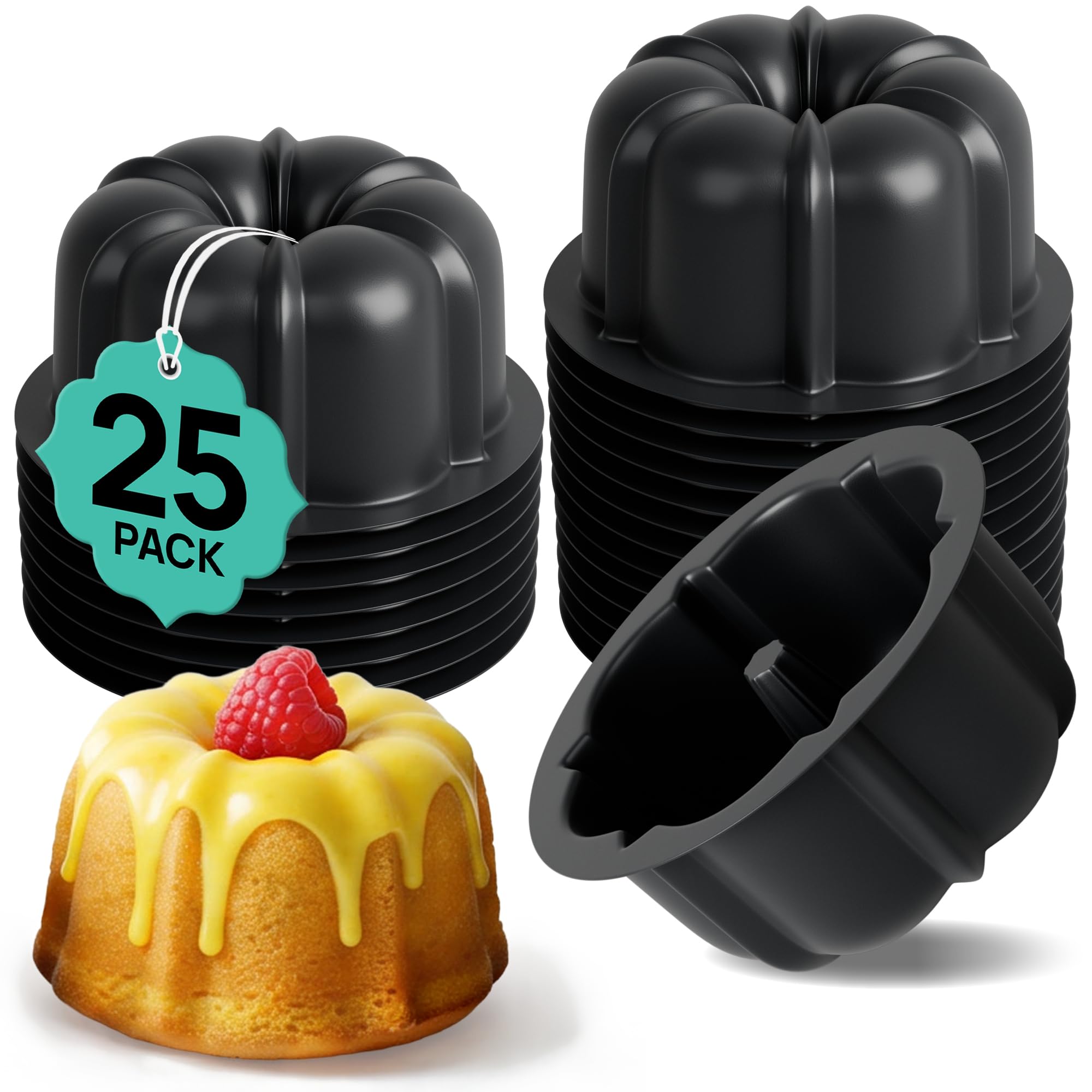 O'CREME Mini Cake Pan Silicone Baking Mold, Reusable Bakeable Silicone Molds for