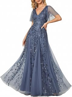 Ever-Pretty Women's Sequin V-Neck Formal Mother of the Bride Dresses