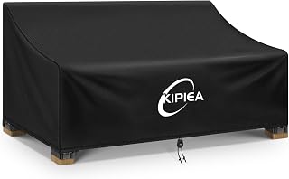 Kipiea Patio Sofa Cover Heavy Duty 420D Outdoor Couch Covers Waterproof Winter, 2-Seat Patio Furniture Cover Loveseat, Outdoor Sofa Covers with Anti UV and No Tears, No Fading (60"W x 34"D x 31"H)