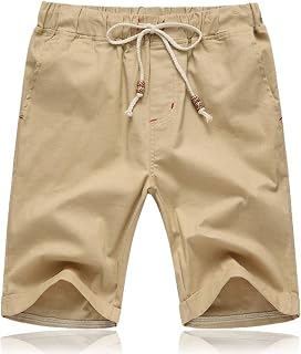 STICKON Men's Shorts Casual Classic Fit Drawstring Summer Beach Shorts with Elastic Waist and Pockets