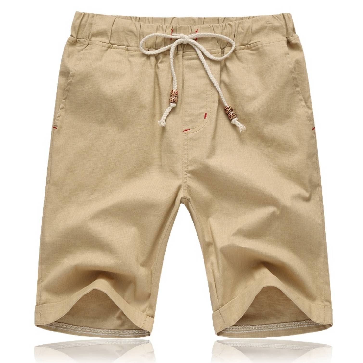 STICKON Men's Shorts Casual Classic Fit Drawstring Summer Beach Shorts with Elas
