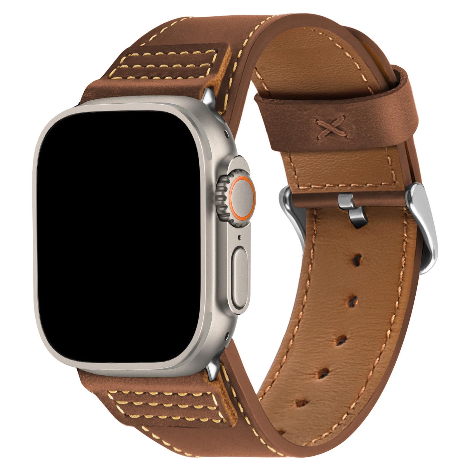 Wristitani Leather Bracelet for Apple Watch 44 mm 45 mm 46 mm 49 mm 40 mm