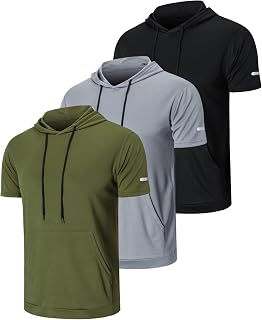 HUAKANG 3 Pack Men's Short-Sleeved Baselayer Sports T-Shirt Running Top