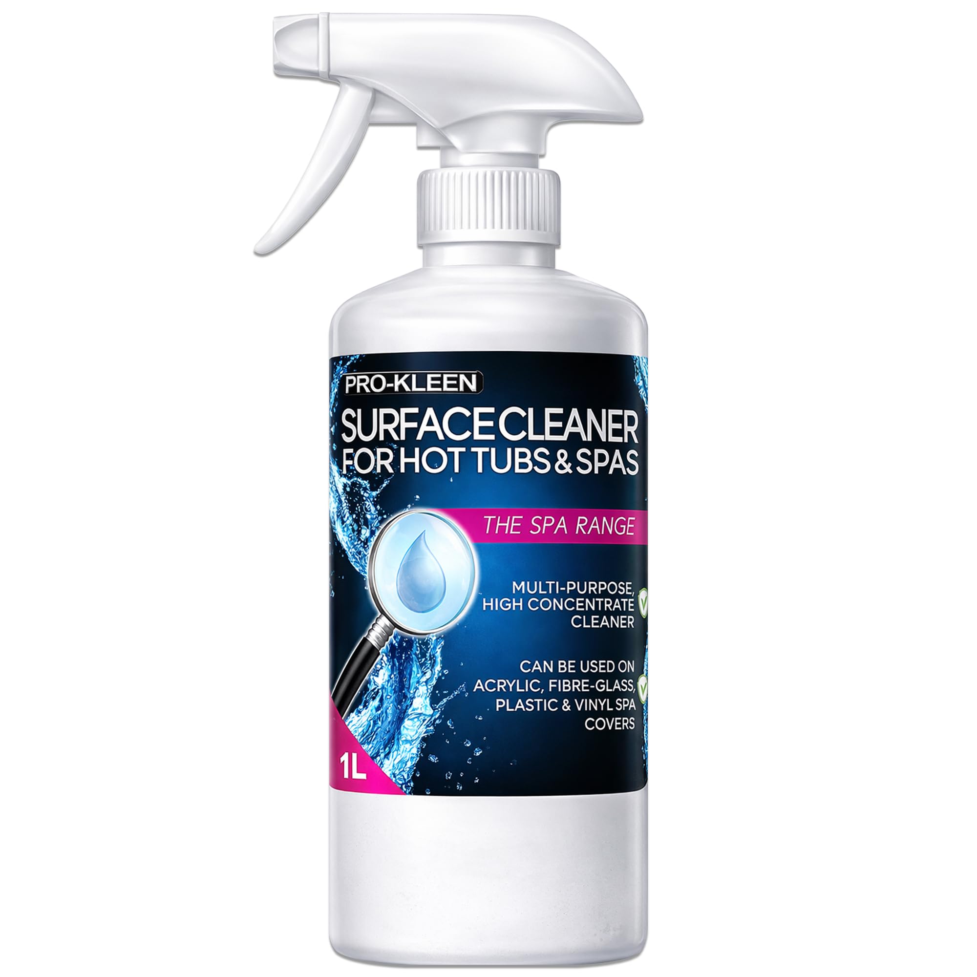 Pro-Kleen Hot Tub & Spa Surface Cleaner Spray - Removes Dirt, Oil & Grease - Sui