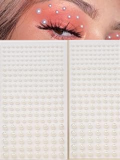 2 Pcs Elegant White Face Stickers Multi-Grain 3D Realistic Eye Decoration Temporary Tattoo for Face Body