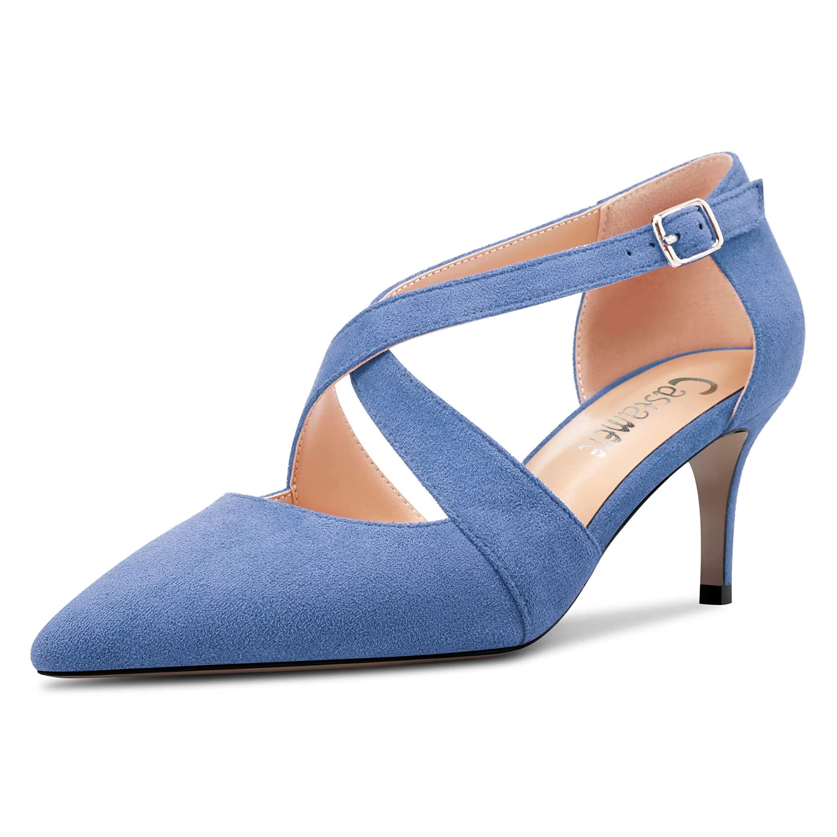 Castamere Women's Half Needle Pointed Heel Pumps Cross Strap Sexy Classic 6.5 cm