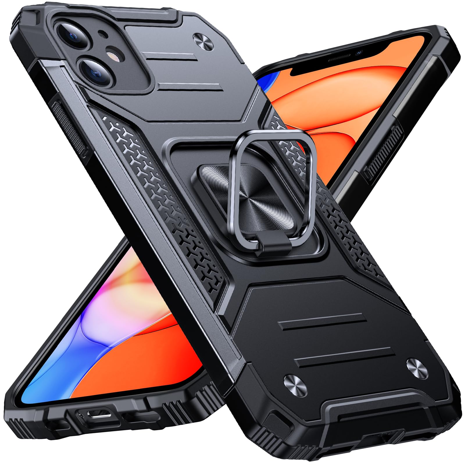 Anqrp Heavy Duty Case for iPhone 11 Case with Enhanced Ring Holder Grip Stand, M