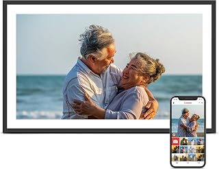 Frameo 15.6'' Digital Picture Frame, Digital Photo Frame WiFi Large Display | 1920*1080 IPS FHD Touch Screen, Wall-Mountable, Electronic Photo Frame Slideshow, Share Video, Birthday Gifts for Mom, Women