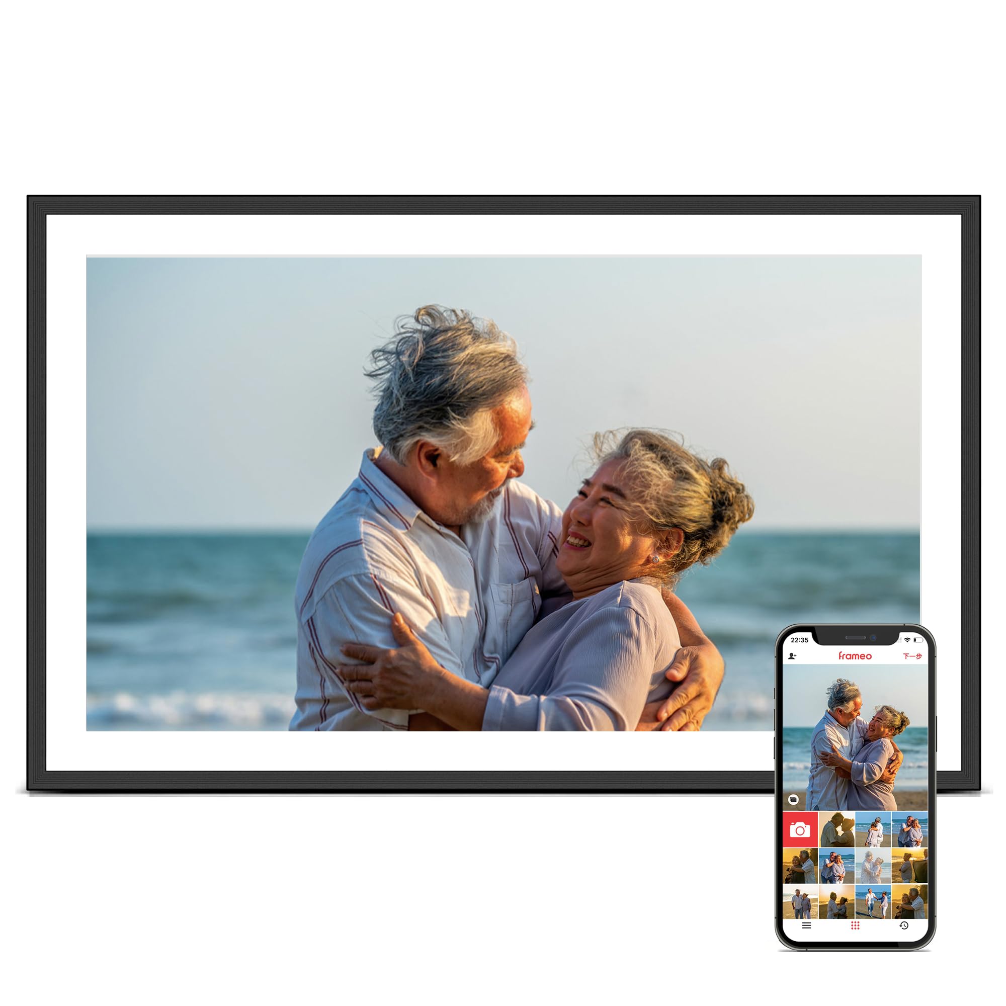 Frameo 15.6'' Digital Picture Frame, Digital Photo Frame WiFi Large Display | 19