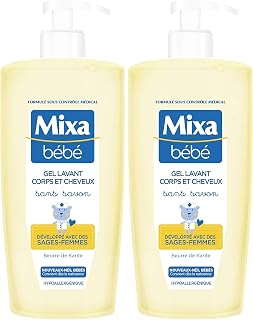 Mixa Baby Body and Hair Wash Gel Soap Free 750 ml (Pack of 2)
