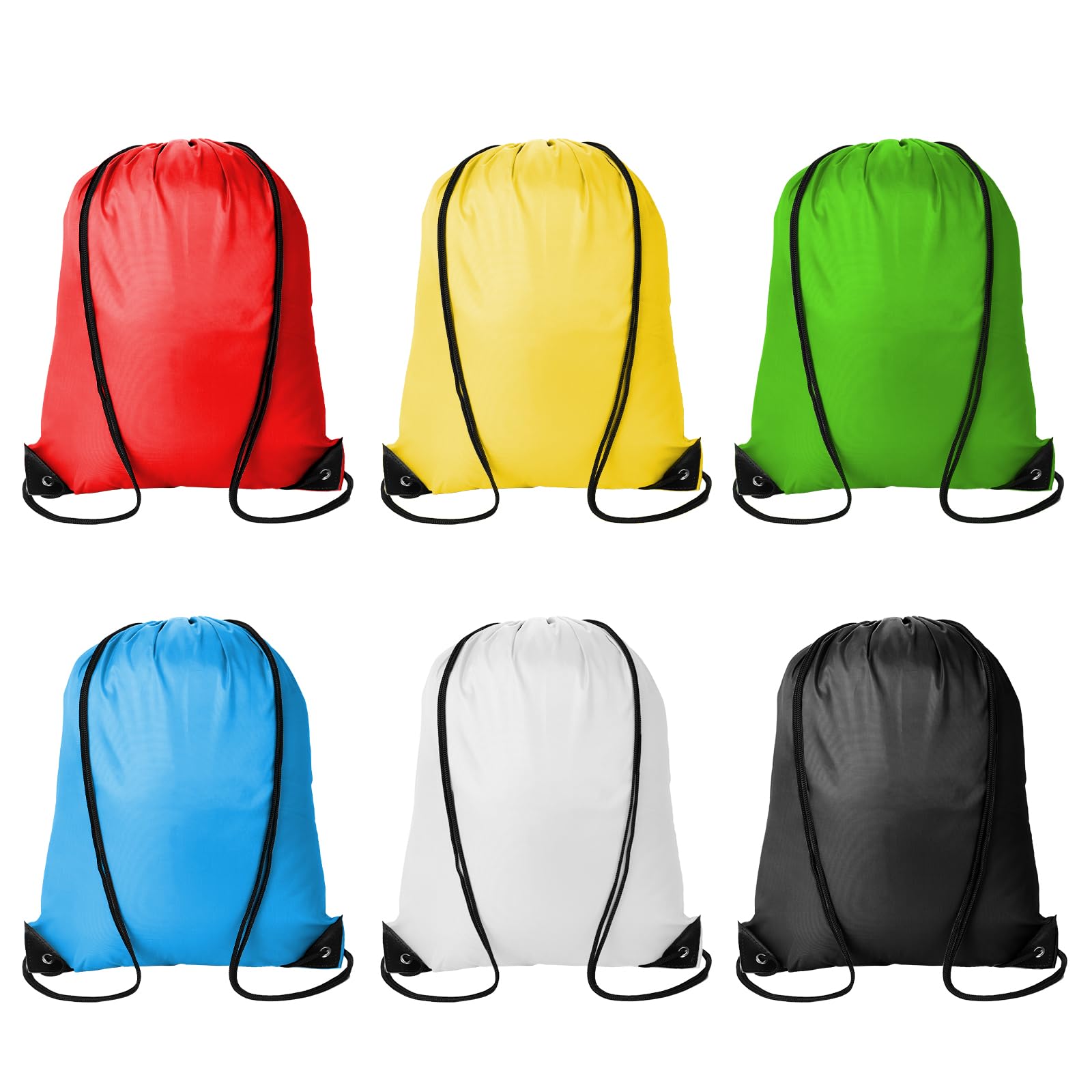 Kuhome 6Pcs Drawstring Backpacks Bulk String Bag Cinch Sack Pack Storage Knapsac