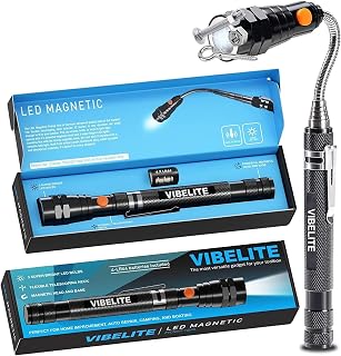 VIBELITE Extendable Magnetic Flashlight Magnet Pickup Tool, Gifts for Men