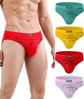 wirarpa Men's Briefs Microfibre Elastic Underpants Pack of 4