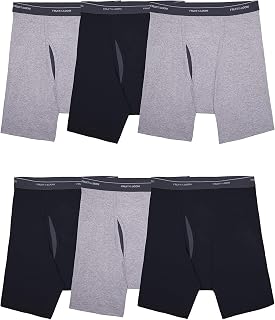 Fruit of The Loom Biancheria Intima E Canottiere Grandi E Grandi Senza Etichetta Boxer Corti Uomo (Pacco da 3)