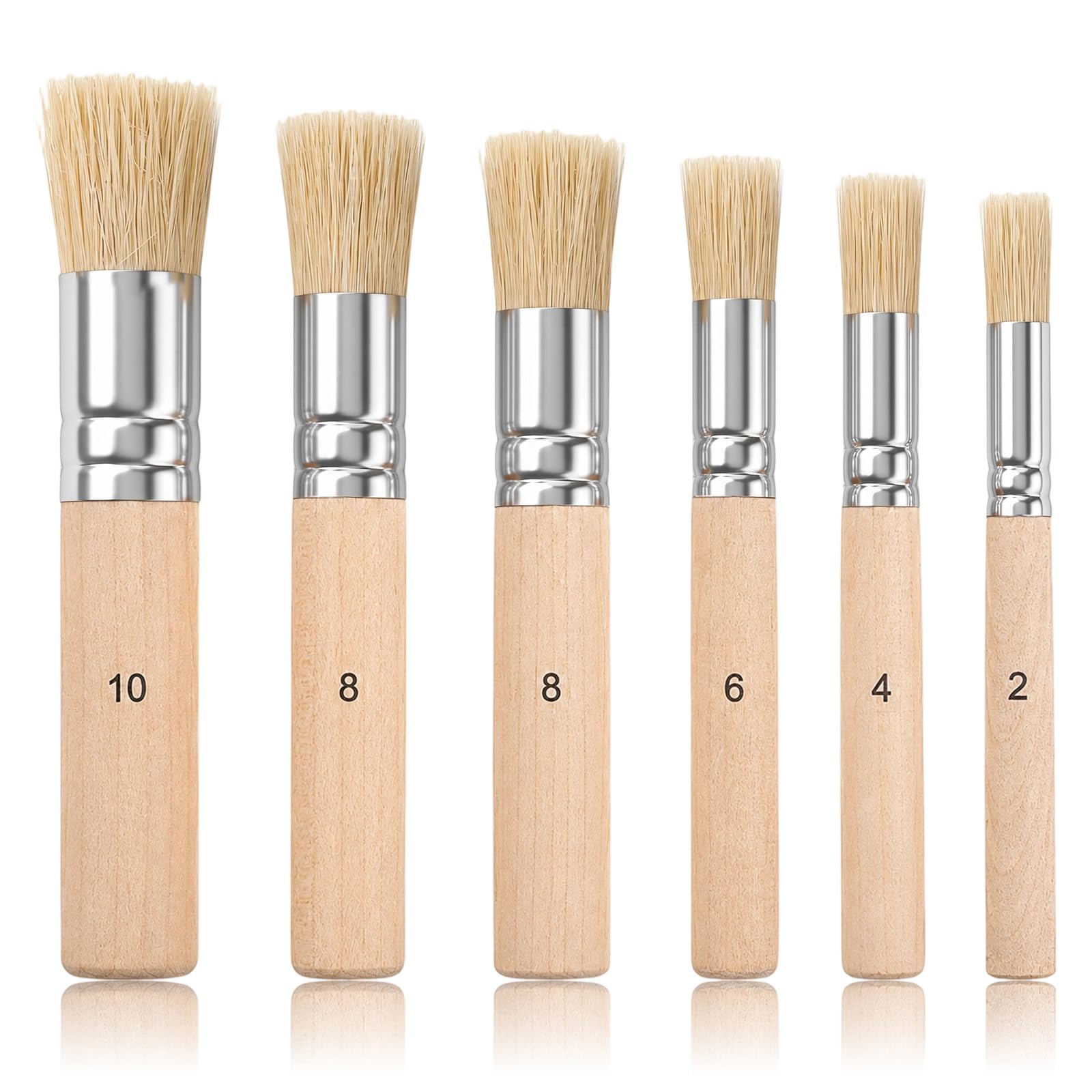 Fibraze 6PCS Stencil Brushes Stencil Brushes for Stenciling Stipple Brush | 6 Si