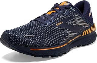 Brooks Adrenaline Gts 22 Men's Sneakers - Textile Lining, Synthetic Sole and Soft Cushioning for a Smooth Riding, Peacock/Grey/Sunflower, 47.5 EU, Peacoat Grey Sunflower, 47.5 EU