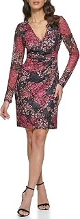 Guess - Women's Long Sleeve V-Neck Dress