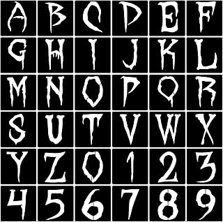 36pcs Halloween Letter Stencils Reusable Halloween Number Stencil DIY Alphabet Stencil for Painting on Wood Canvas Reusable Template Nativity Scene Paint Stencils for Crafts Fabric Home Décor