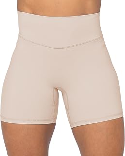 Sunzel Pantaloncini da Motociclista per Donna A Vita Alta con Tasche Senza Cuciture Frontali Yoga Allenamento Palestra Pantaloncini da Bici Controllo Pancia Morbido Burroso