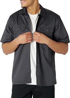 Amazon Essentials Men's Work Shirt with Short Sleeves Stain and Wrinkle Resistant