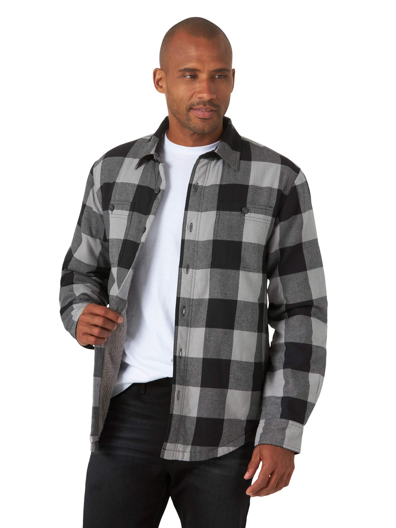 Wrangler Authentics Men's Long Sleeve Sherpa Lined Shirt Jacket