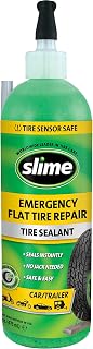 Slime 10011 Flat Tire Puncture Repair Sealant, Emergency Repair for Highway Vehicles, Suitable for Cars/Trailers, Non-Toxic, eco-Friendly, 16 oz Bottle