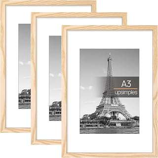 upsimples 3 Pack A3 Frame, Picture Frames, Versatile Photo Frame, Natural