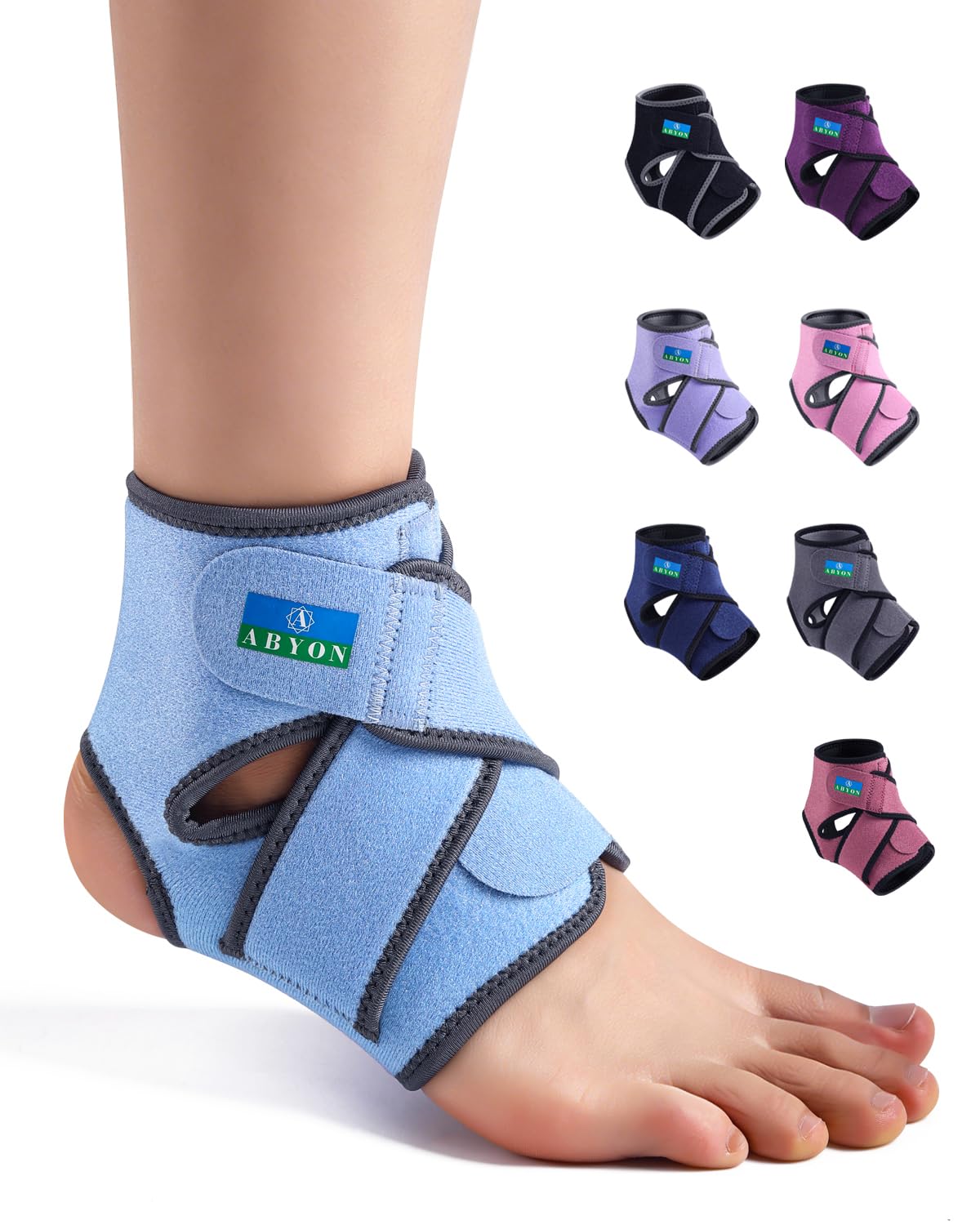 ABYON Ankle Support for Men&Women,Breathable Neoprene Ankle Brace with Adjustabl