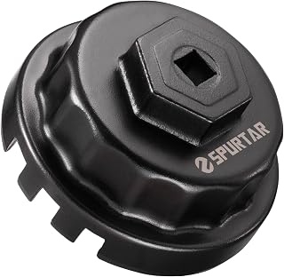 Spurtar Oil Filter Wrench for Toyota Oil Filter Removal Tool 64mm 4 Slots | Cap Style for Lexus, Camry, 4 Runner, RAV4, Tundra, Tacoma, Highlander, Sienna, Sequoia, Avaion, Venza 2.5-5.7L Engine