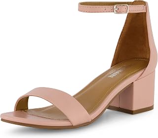 CUSHIONAIRE Women's Alba One Band Mid Block Heel Sandal + Memory Foam, Wide Widths Available