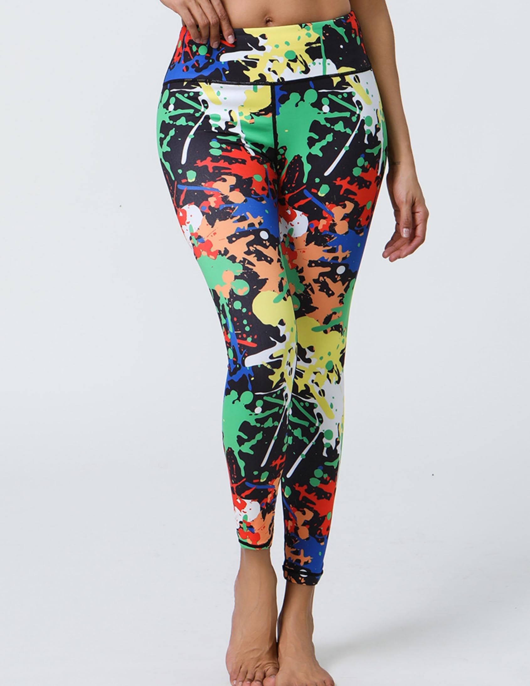 Yoga Pants Floral Print High Waisted Leggings for Women Stretch Activewear Worko