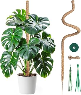 Mcbazel Moss Pole,Bendable Coir Plant Poles for Climbing Plants Growth,Indoor Outdoor Cheese Monstera Plant with Cable Ties & Plant Tape-120CM/47inch